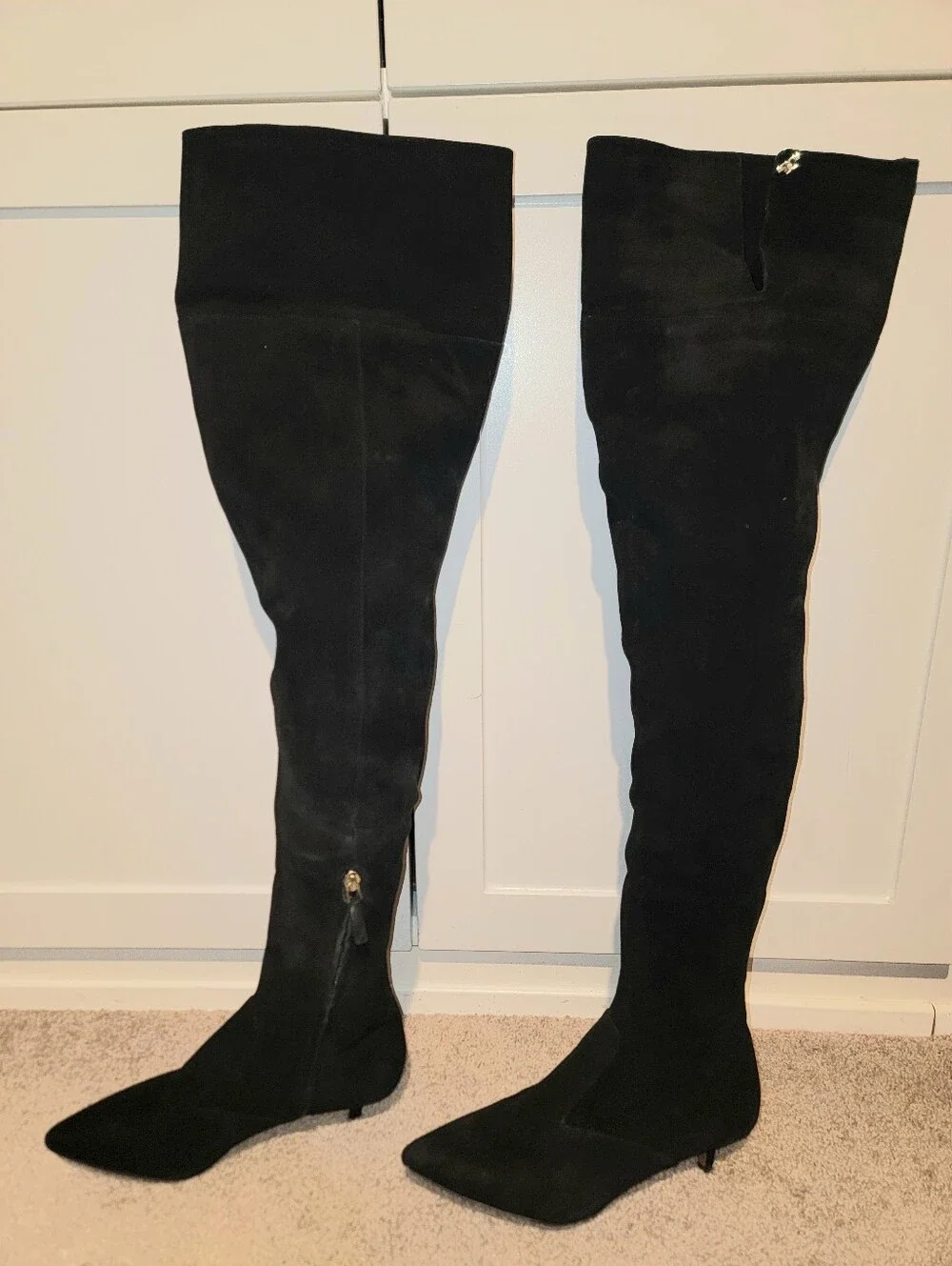 Tory Burch Elizabeth Black Suede Over The Knee Boots Size 7